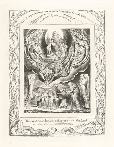 Then went Satan forth from the presence of the Lord, 1825 by William Blake
